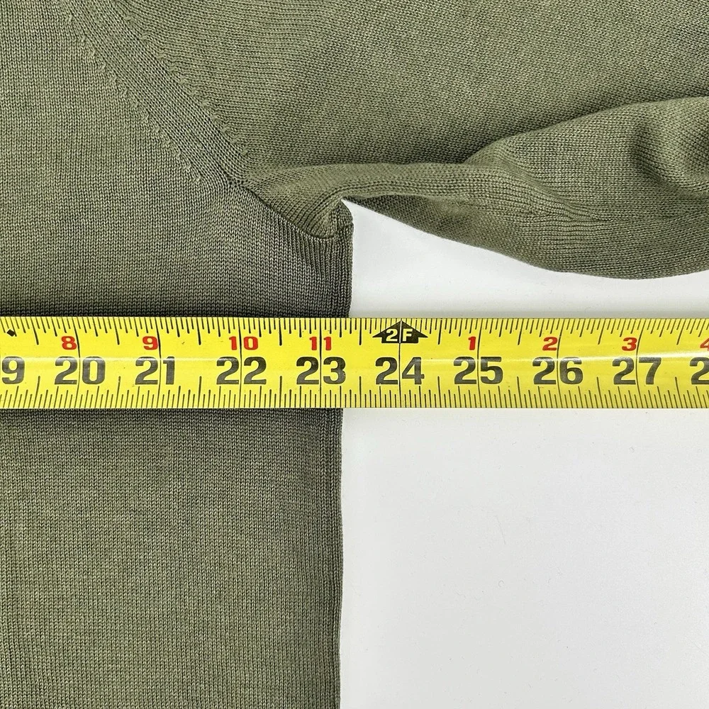 Banana Republic Luxury Blend Sweater Mens XL Olive Silk Cashmere V Neck Office